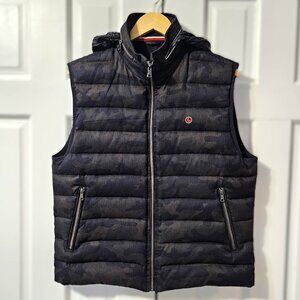 El Ganso Down Vest Puffer Jacket in Camouflage Black Men's Large New
